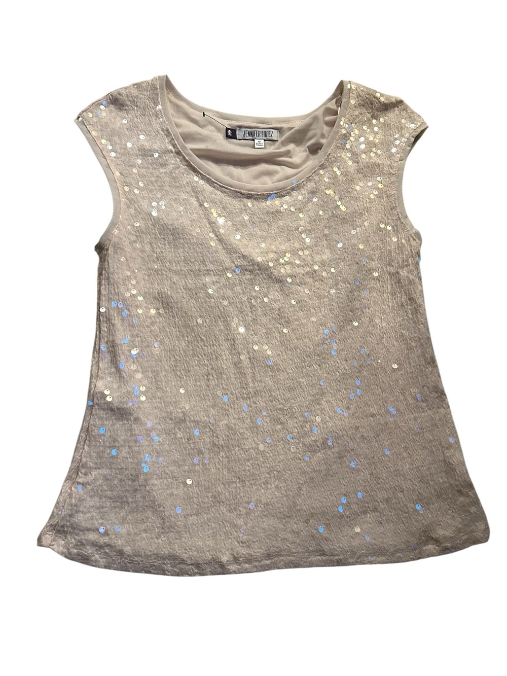 Jennifer Lopez JLO Sequin Sleeveless Top Blush Pink Size Medium